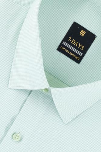 Image of 7-DAYS Premium Men's Formal Shirts - Cotton Rich, Textured Self-Design, Full Sleeve, Regular Fit, Wrinkle Resistant, with Pocket - Perfect for Office