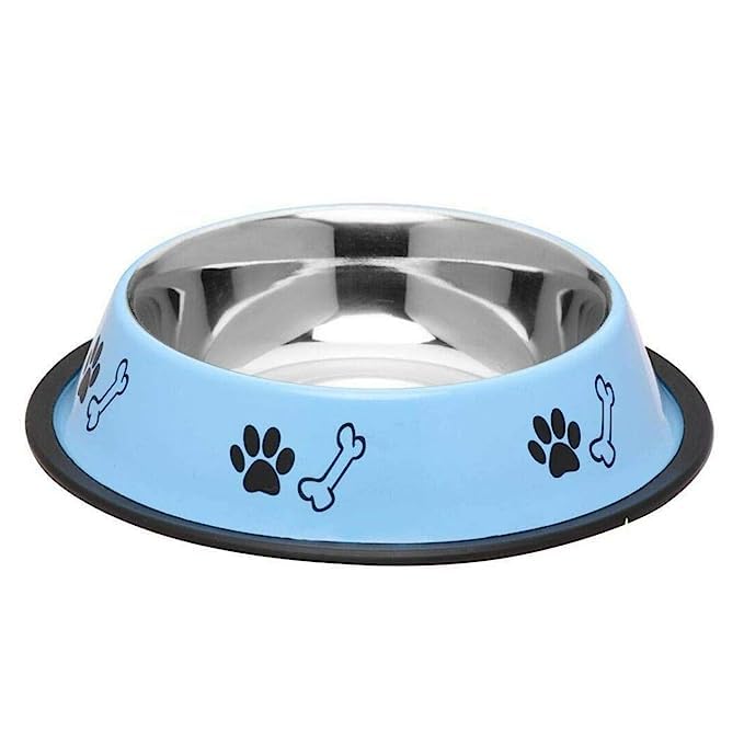 D&C PAWS Heavy Duty Round Shape Single Bowl Stainless Steel Dinner Food Bowls with Anti-Slip Mat Ideal for Home Feeding Food Dogs and Puppies (Black) (B0C7QKZJ8R) Amazon Price History, Amazon Price Tracker