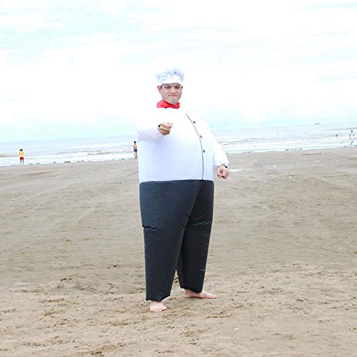 LIANXUE Sumo Wrestler Costume Cosplay Funny Chef Inflatable Suits Blow Up Outfit for Adult Halloween Party Dress - Thumbnail 7