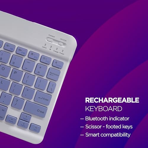 Image of Acer Nano Pad Rechargeable Bluetooth Keyboard & Mouse Combo, 3 DPI Upto 1200 DPI, 78 Keys Anti Slip Back, Ultra Thin Design for Tablet, Laptop, Mobile, 10m Working Distance, Scissor Footed (Purple)
