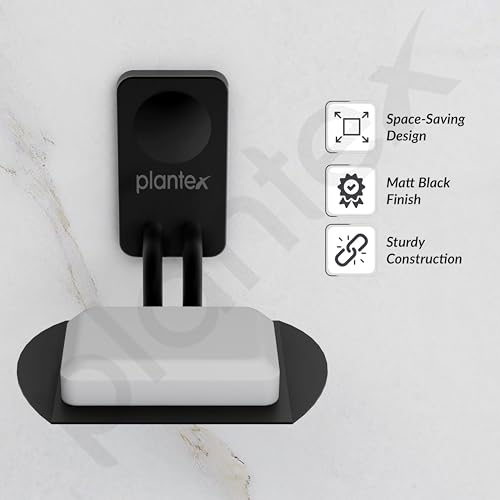 Image of Plantex Metro Platinum Stainless Steel Bathroom Soap Holder /Wall Mounted Soap Holder /Soap Dish Stand /Bathroom Accessories - (Black)