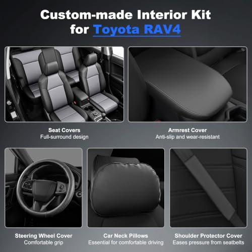 Image of AOMSAZTO Car Seat Covers for Toyota RAV4 2019-2025 Hybrid,Not for SE&XSE