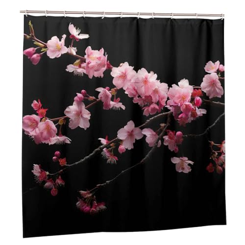 Rideau de douche fleurs de cerisier 183x183 cm en polyester avec œillets - 3
