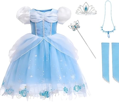Vestido de Cenicienta para Niñas Pequeñas Azul miniatura 1