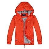 Jingle Bongala Boys Girls Lightweight Breathable Raincoat Waterproof Hooded Rain Jacket Windbreaker Easy to Fold-Sky Orange-150