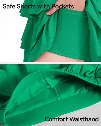 Image of KEREDA Girls Skirt Kids Casual 3-Layer Ruffle Skort School Uniform Skirts for Girls