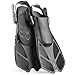CAPAS Snorkel Fins, Swim Fins Travel Size Short Adjustable for Snorkeling Diving Adult Men Women Kids Open Heel Swimming Flippers