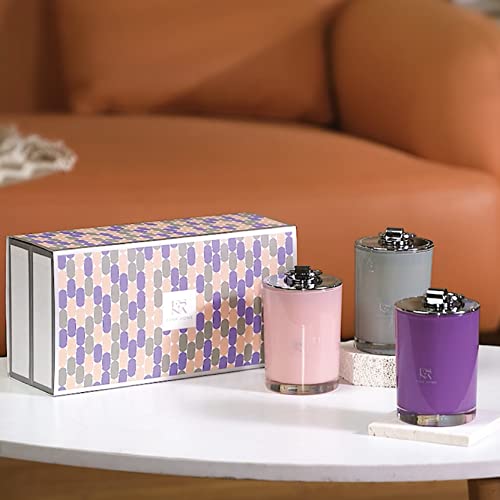 Esna Home Luxury Trio Sliver Gift Set | 3 Full-Size Aromatherapy All Natural Soy Scented Candle | 150H Hours Long Clean Burn |Housewarming Gifts For Women | Packed To Perfection | Home Decor Gifts #TOP1