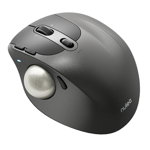 Nulea M508 King Wireless Trackball Mouse, Ergonomic Rollerball Mouse, 4D Scroll Wheel, Easy Thumb Control with 4 Adjustable DPI, Bluetooth or USB Compatible for Laptop, PC, iPad, Mac, Windows, Android