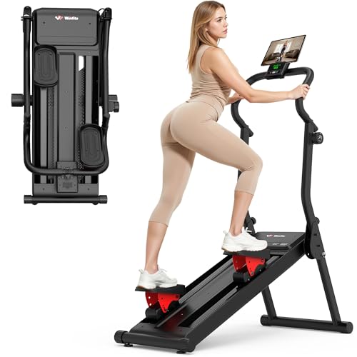 Image of Magnetic Stair Stepper for Home,Vertical Climber Adjustable Resistance Up to 77LBS,Folding Compact Cardio Stair Climber with 350LBS Weight Capacity,19''Extended Stride