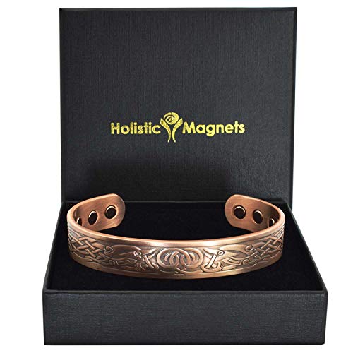 Holistic MagnetsÂ® Viking Bracelet Mens Solid Copper Magnetic Bracelet Joint Wrist Pain Relief Therapeutic Stylish Healing Bangle (VG)-Viking Gods (M: Wrist 6.5-7.5 inch)