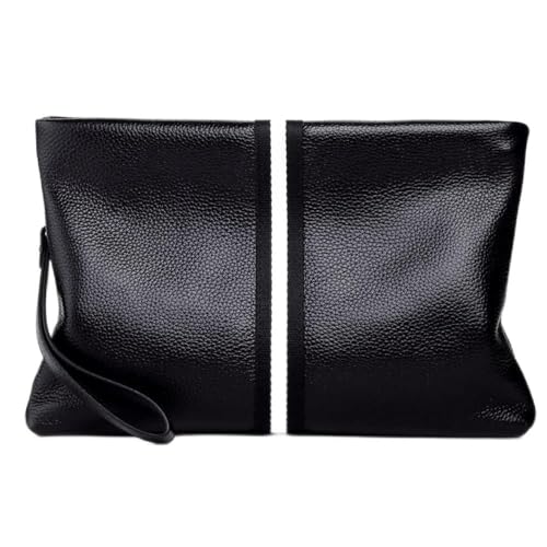 Bolso de mano de cuero suave para hombre con gran capacidad y piel de primera capa