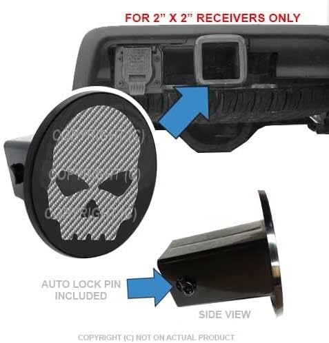 Custom Class 3 Tow Hitch Receiver 2" Insert Plug Truck & SUV - CFW Skull G Style-9856-6690
