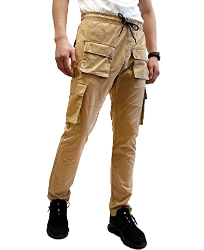 Pantalon tissé décontracté couleur sable Southpole homme doté de 4 poches fonctionnelles