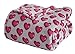 Valerian Luxury Velvet Super Soft Light Weight Blanket Prints Fleece Throw - All Year Round Home Decor, Fuzzy Warm and Cozy Throws, Couch and Gift, 50 x 60inch, Juliette Heart