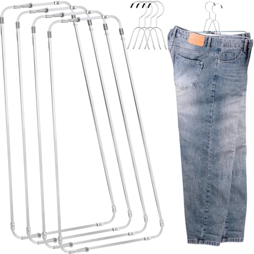 Colingmill 4 Sets Pants Stretcher Wrinkle Free Pants Hangers Hang to Dry Stretchers for Creased...