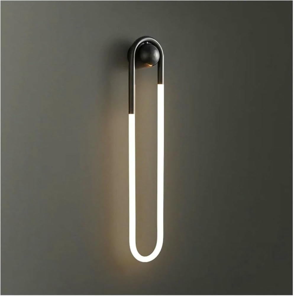 SBZIOJHDR wall Lights， Nordic Minimalist Style Ellipse Lights 3 Color Temperature Dimming for Parlor Bedroom(Dolphin Waves,H75cm)