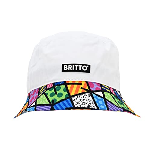 BRITTO Romero Unisex Bucket Hat, Colorful Landscape (White)
