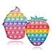 LIGEDG 2pcs Pop Set It Push Bubble Fidget Toy Set, Silicone Squeeze Sensory Fidget Toys Ensemble de Jouets Anti-anxiété Anti-Stress(Crème glacée Fraise)