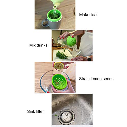 3Pcs Mini Colander Multi Purpose Silicone Can Filter Cover Strainer Kitchen Gadget Gray White Green for Kitchens Parties - immagine 5