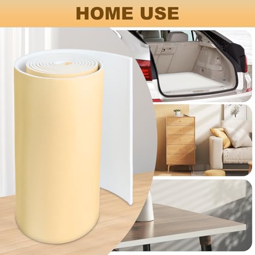 Image of Neoprene Foam Rubber Sheet - 12 x 118 x 1 /16 Inch Adhesive Insulation Soundproof Foam Padding