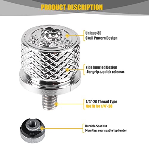 1 Set Black Motorcycle Seat Bolt Rear Fender Tab Screw Kit Fit For