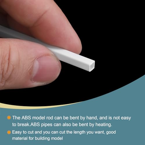 Image of MECCANIXITY 5pcs 20 inch Plastic Model Tube ABS Solid Square Bar 0.12 inchx0.12 inch White Easy Processing for Architectural Model Making DIY