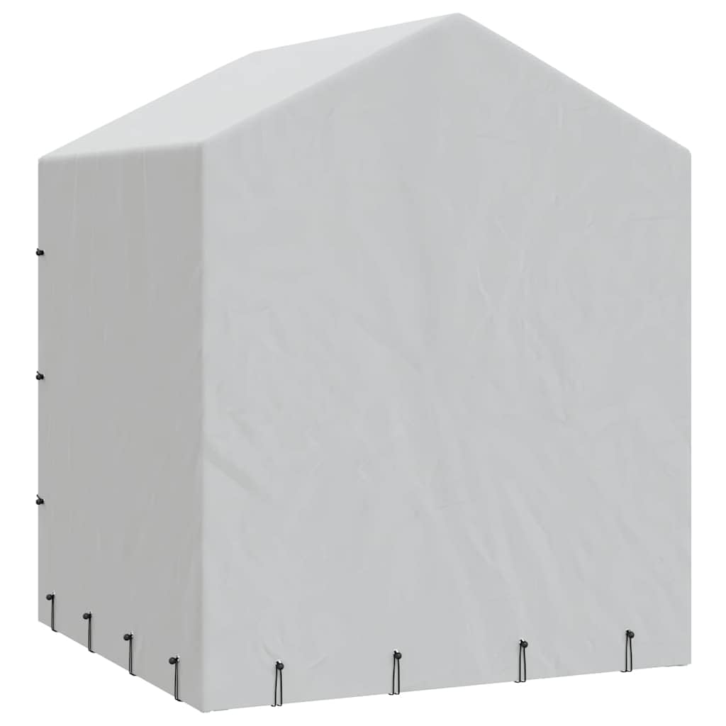 vidaXL Cuccia Cani da Esterno Tetto Argento 2x2x2,5 m Acciaio Zincato