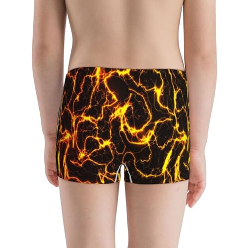 Boys' Cotton Boxer Brief Soft Underwear-Orange Lightning3