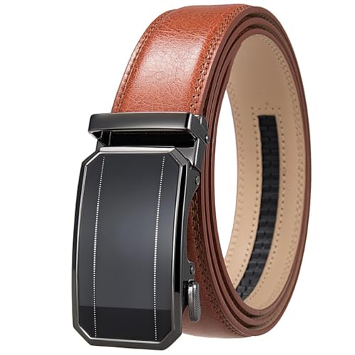 Men Leather Belt Metal Automatic Buckle Work Business