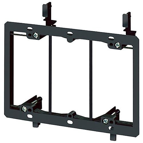 LV3 Low Voltage Mounting Bracket, Existing Construction Use, Plastic, 3-Gang, Black