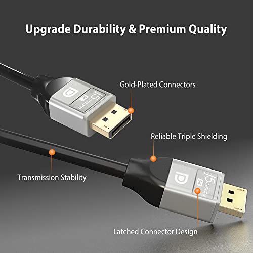 Câble DisplayPort 8K j5create cordon 4K 120Hz JDC43 pour écran PC portable
