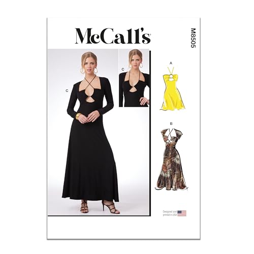 McCall's M8505H5 Easy-to-Make Misses' Knit Dresses Sewing Pattern Packet, Design Code M8505, Sizes 6-8-10-12-14 by McCall's - Used condition - US$9.31