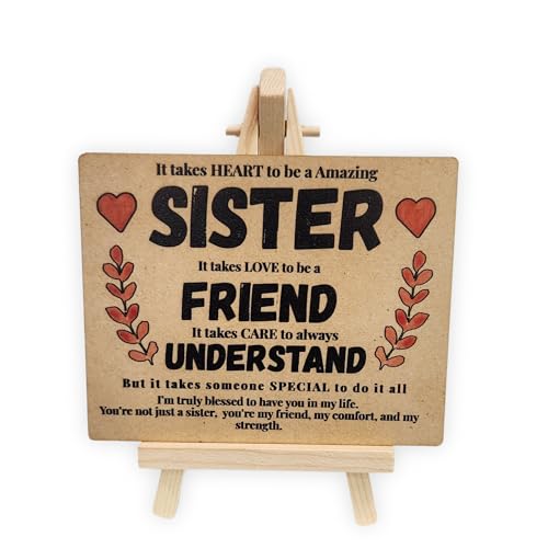 tinydabba Wooden Desk Plaque with Easel | Gift for Sister by tinydabba