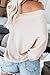 ReachMe Womens Oversized Off The Shoulder Tops Long Sleeve Waffle Knit Shirt Drop Shoulder Sweater Top(Beige,S)