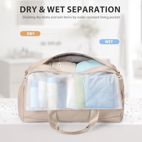 VNINE Duffle Bag for Women Men Travel Bags with Shoes Compartment Carry On Weekender Bag Airlines Approved Duffel Bag with Wet Pocket Water Resistant Overnight Sports Workout Dance Bags - image 3