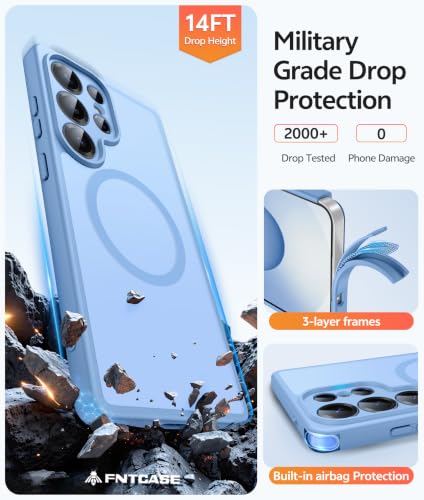 Image of FNTCASE for Samsung Galaxy S25 Ultra Case: [Fit for Magsafe] [Full Camera Protection] Translucent Matte Cases with [Screen Protector] Military Grade Shockproof Protective Phone Cover