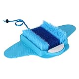 Ollieroo Foot Scrubber Brush Massage Shower Floor Foot Cleaner with Pumice Bristles Exfoliating Dead Skin Foot Spa Anti-slip Suction Cups