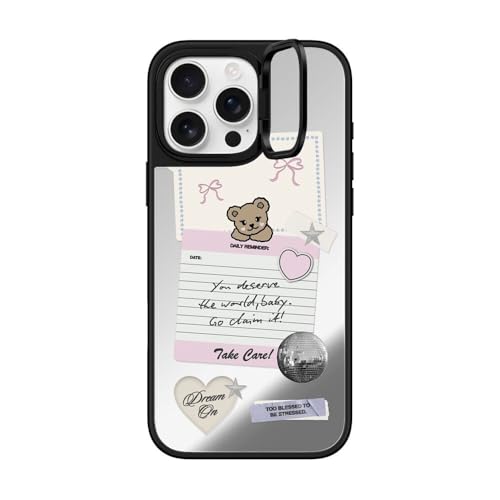 Coque avec anneau miroir iPhone 16 Pro Max idéale pour les appels vidéo mains libres et photos