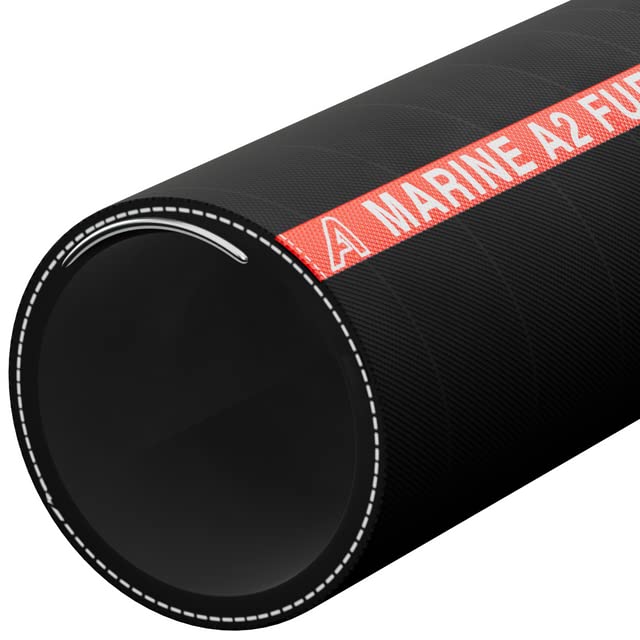 25mm ID Black 10 Metre Length Rubber Marine Fuel & Oil Hose - AutoSiliconeHoses