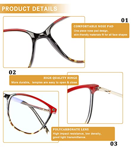 Image of DUCO Blue Light Blocking Glasses Reduce Eye Strain and Fatigue Gaming Blue Blockers Computer Reading Glasses DC5209