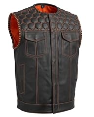 Perforated Leather Black Orange