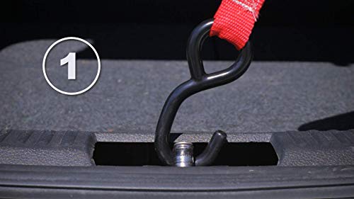 BACKUP - Cinghia per bagagliaio auto aperta con