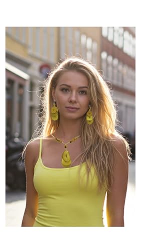 Tagua Nut Jewelry, Triple Cascade, with Asai. (Red Color)2