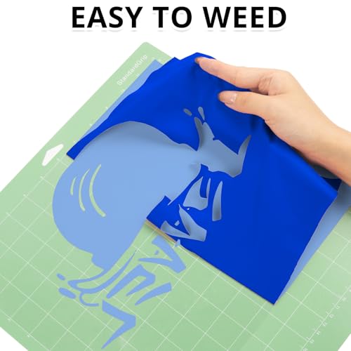 Image of HTVRONT Royal Blue Heat Transfer Vinyl, 12 inch x 30ft | Iron On Vinyl for T-Shirts , Compatible with Cricut machines & Silhouette Compatible, Easy to Cut & Weed & Transfer