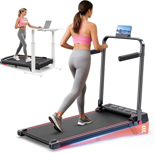 Walking Pad Treadmill for Home Small 3-in-1 Walking Pad with Handle Bar 9% Incline Under Desk Treadmill with 300lbs Capacity(XL)
