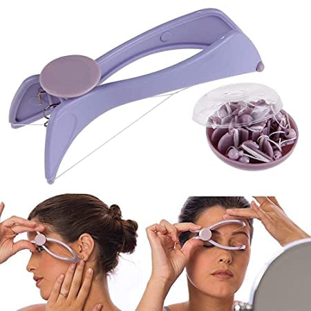 Sponsored Ad - Women's Eyebrow Face and Body Hair Threading Tweezer Kit Used For Eyebrows Lining & Trimming, Face, Chin & Upper Lip Hair Removing Tool/machine/epilators (Purple)