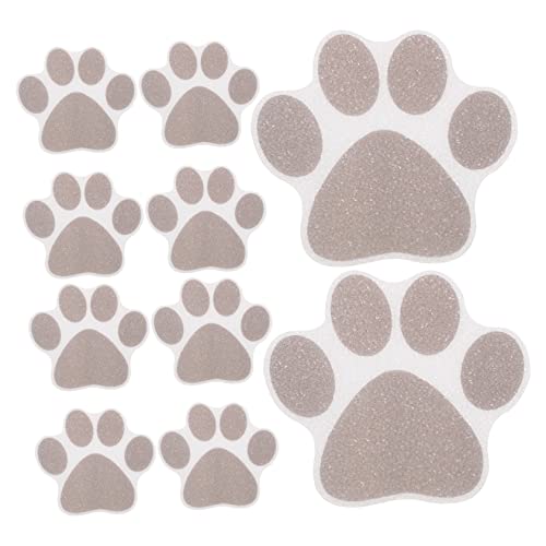 Didiseaon 10 Piezas Parche Decorativo Anti-Slip Seguridad Calcomanías Adhesivas Decoración Pata Empuñaduras De Baño Conformado Piso De Baño Bañera Antideslizante Pegatinas Gris Mañana