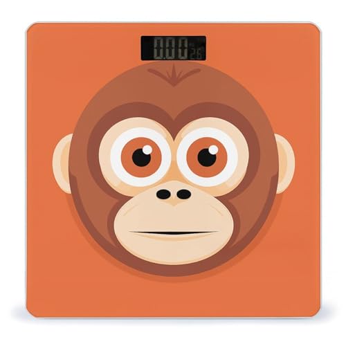 Báscula Digital Big Face Monkey de Vidrio Templado para Baño miniatura 1