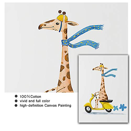 Yujohom Wall Art Decor Canvas Painting Animals Art Prints Posters Dream Big Girrafe Rabbit For Baby Kids Bedroom,Bathroom Wall Decor-Set Of 6 (8”X 10”Unframed) #TOP6
